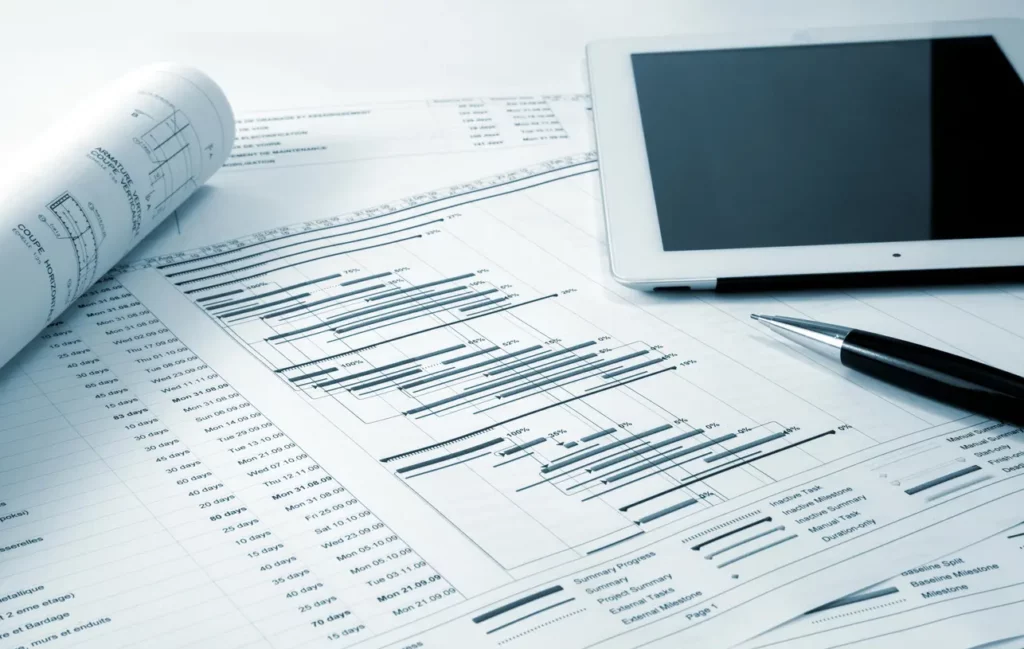 Utilisation d'un planning de chantier